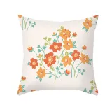 4PCS Home Cotton Decorative Flower Throw Pillow Case Cushion Covers For Sofa Couch Bed Chair