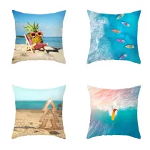 4PCS Home Cotton Decorative Sandbeach Throw Pillow Case Cushion Covers For Sofa Couch Bed Chair
