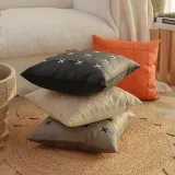 PU Leather Cross Design Decorative Throw Pillow Case Cushion Covers For Sofa Couch Bed Chair