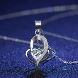 Sterling Silver Zircon White Diamond Swan Clavicle Pendant Chain Jewelry Necklace