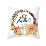 Maple Leaf Wreath Printed Thanksgiving Pillowcase Peach Skin Pillowcase