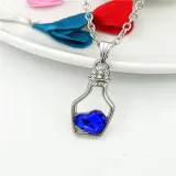 Heart Type Crystal Pendant Silver Golden Chain Jewelry Necklace