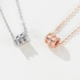 Sterling Silver Zircon Diamonds Small Waist Clavicle Pendant Chain Jewelry Necklace