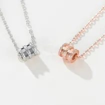 Sterling Silver Zircon Diamonds Small Waist Clavicle Pendant Chain Jewelry Necklace