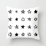 4PCS White and Black Geometry Home Cotton Decorative Throw Pillow Case Cushion Covers