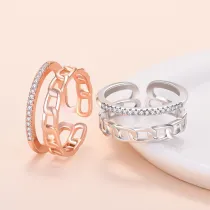 Chain Diamond Adjustable Stackable Finger Rings