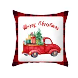 Home Decoration Christmas Car Pillowcase Lattice Watercolor Cushion Pillow Cover