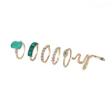 6PCS Snake Shape Bohemia Diamond Vintage Knuckle Stackable Finger Rings Set