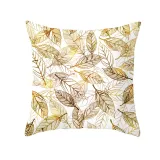 4PCS Home Cotton Decorative Gold Leaves Throw Pillow Case Cushion Covers For Sofa Couch Bed Chair