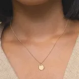 2PCS Pendant Necklace and Bracelet Plated Disc Double Side Engraved A-Z Letter Jewelry Gift for Women
