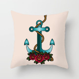 4PCS Ocean Sailing Boat Anchor Decorative Throw Pillow Case Cushion Covers