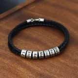 DIY Round Ring Bracelets with Name Engraved Custom Gift For Dad Mom Friends