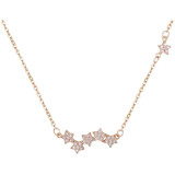 Full Drill Six Star Diamond Pendant Chain Jewelry Necklace