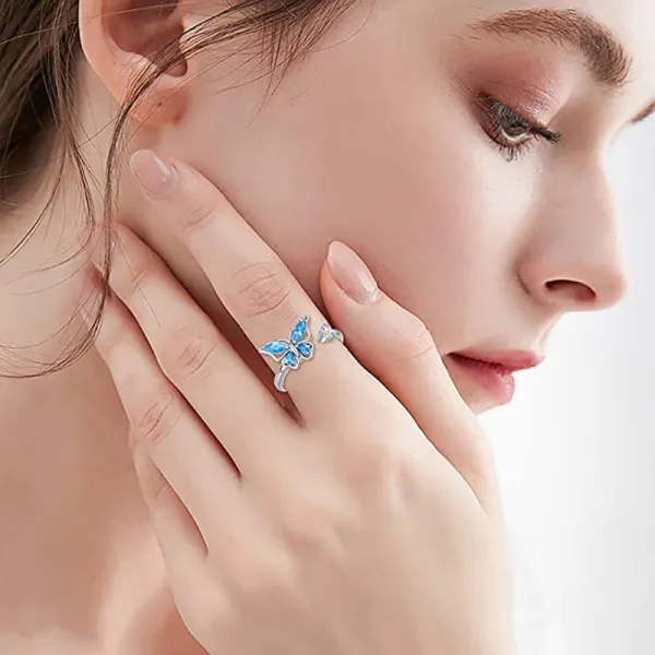 Butterfly Spinner Stainless Steel Ring for Fidget Ring Anxiety Stress Relief