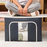 Storage Box Folding Dustproof for Bedroom Clothes Toys Storage