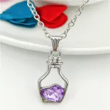 Heart Type Crystal Pendant Silver Golden Chain Jewelry Necklace