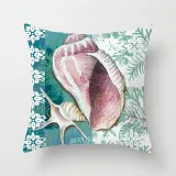 4PCS Home Cotton Decorative Ocean Mermaid Throw Pillow Case Cushion Covers For Sofa Couch Bed Chair