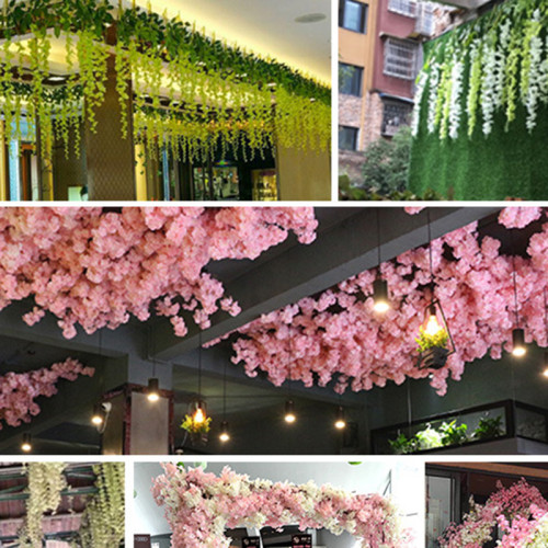 Artificial Bouquet Lilac Wall Hanging Flower Rattan Wall Scene Decoration