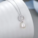 Sterling Silver Twelve Constellations Pearls Pendant Chain Jewelry Necklace