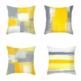 4PCS Home Cotton Decorative Multicolor Oil Painting Throw Pillow Case Cushion Covers For Sofa Couch Bed Chair