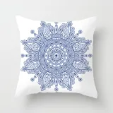 4PCS Home Cotton Decorative Celadon Flower Throw Pillow Case Cushion Covers For Sofa Couch Bed Chair
