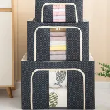 Storage Box Folding Dustproof for Bedroom Clothes Toys Storage