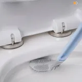 Toilet Brush Long-Handled Golf Brush Head Toilet Brush No Dead Ends Self-Opening and Closing Water-Proof Base