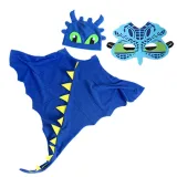 Kids Dinosaur Show Performance Cloak Hat Mask Halloween Christmas Cosplay Costume