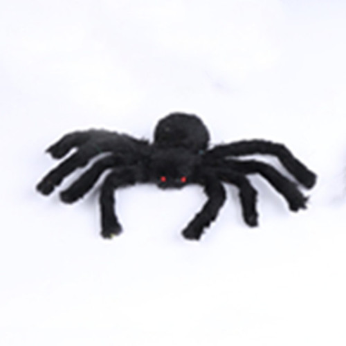 Halloween Short-Haired Black Spider Props Outdoor Venue Layout Plush Spider Toy