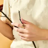 Traditional Lotus Anxiety Relief Ring And Necklace For Women With Gift Box