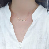 Full Drill Smile Diamond Pendant Chain Jewelry Necklace