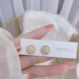 Gold Sunflower Clover Windmill Rotating Opening Ring Necklace Earring Jewelry Set