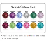 DIY Leaf Round Ring Necklace Bracelet Name Engraved Custom with Birth Stone