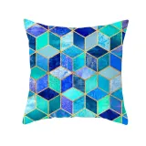 4PCS Home Cotton Decorative Rhombus Printing Throw Pillow Case Cushion Covers For Sofa Couch Bed Chair