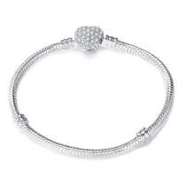 Women's 3mm Silver Snake DIY Chain Bracelet Charm Jewelry