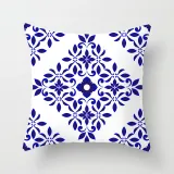 4PCS Home Cotton Decorative Celadon Flower Throw Pillow Case Cushion Covers For Sofa Couch Bed Chair