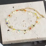 Color Eyes Colorful Beads Charms Chain Jewelry Bracelet