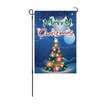 Christmas Courtyard Garden  Flag Colored Lights Christmas Tree Double-Sided Holiday Flag