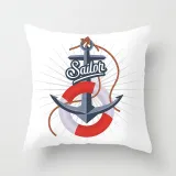 4PCS Ocean Sailing Boat Anchor Decorative Throw Pillow Case Cushion Covers