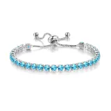 4mm Round Adjustable Crystal Birthstone Bracelet Gift For Mom Friends