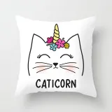 4PCS Rainbow Unicorn Home Cotton Decorative Throw Pillow Case Cushion Covers