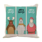 Linen Santa Claus Multi-plate Throw Pillow Sofa Throw Pillow Case