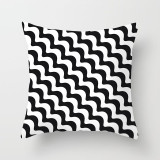 4PCS Home Cotton Decorative Black White Stripe Throw Pillow Case Cushion Covers For Sofa Couch Bed Chair