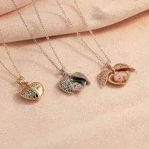 Hollow Out Opened I Love You Heart Necklace with Picture Color Printing Custom Gift