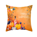 Yellow Halloween Holiday Pumpkin Cartoon Cushion Cover Sofa Cushion Cover Pillowcase