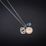 Sterling Silver Twelve Constellations Clavicle Zircon Diamonds Pendant Chain Jewelry Necklace