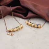 DIY Ring Necklace with Name Engraved Custom Gift For Mom