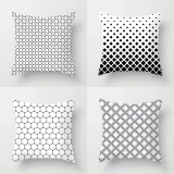 4PCS Home Cotton Decorative Black White Stripe Throw Pillow Case Cushion Covers For Sofa Couch Bed Chair
