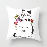 4PCS Home Cotton Decorative Cartoon Cat Throw Pillow Case Cushion Covers For Sofa Couch Bed Chair
