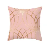 4PCS Home Cotton Decorative Pink Gold Blocking Throw Pillow Case Cushion Covers For Sofa Couch Bed Chair